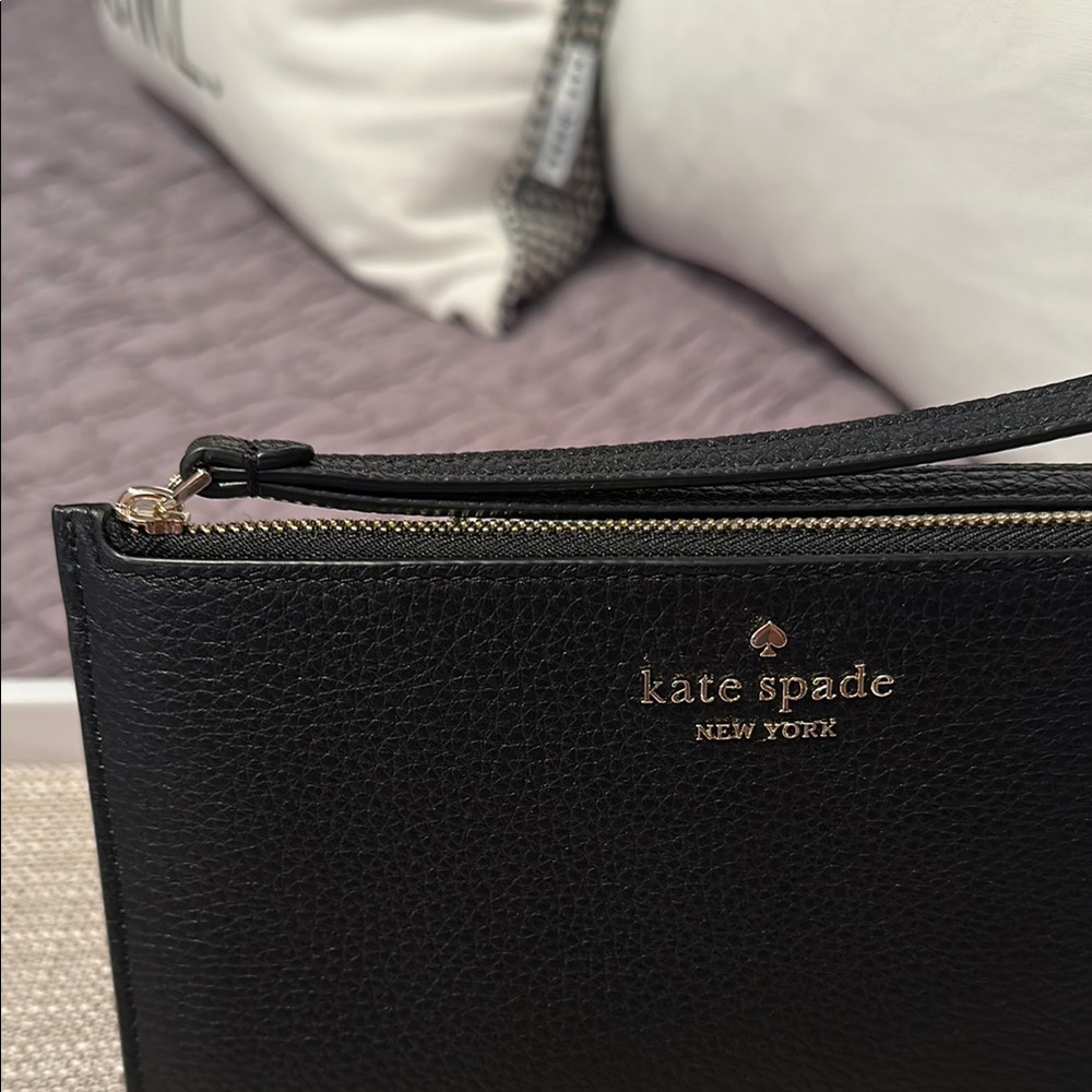 Kate Spade Black Pebbled Leather Wristlet - Picture 2 of 9